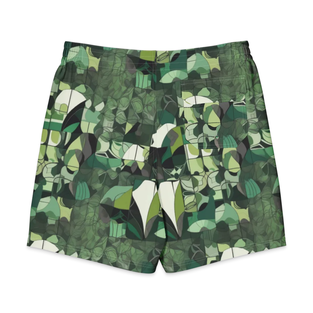 Greenhouse Geometry on Men's Board Shorts — Back