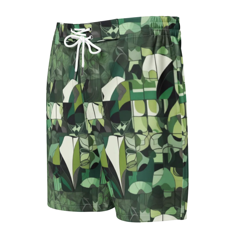 Greenhouse Geometry on Men's Board Shorts — Front