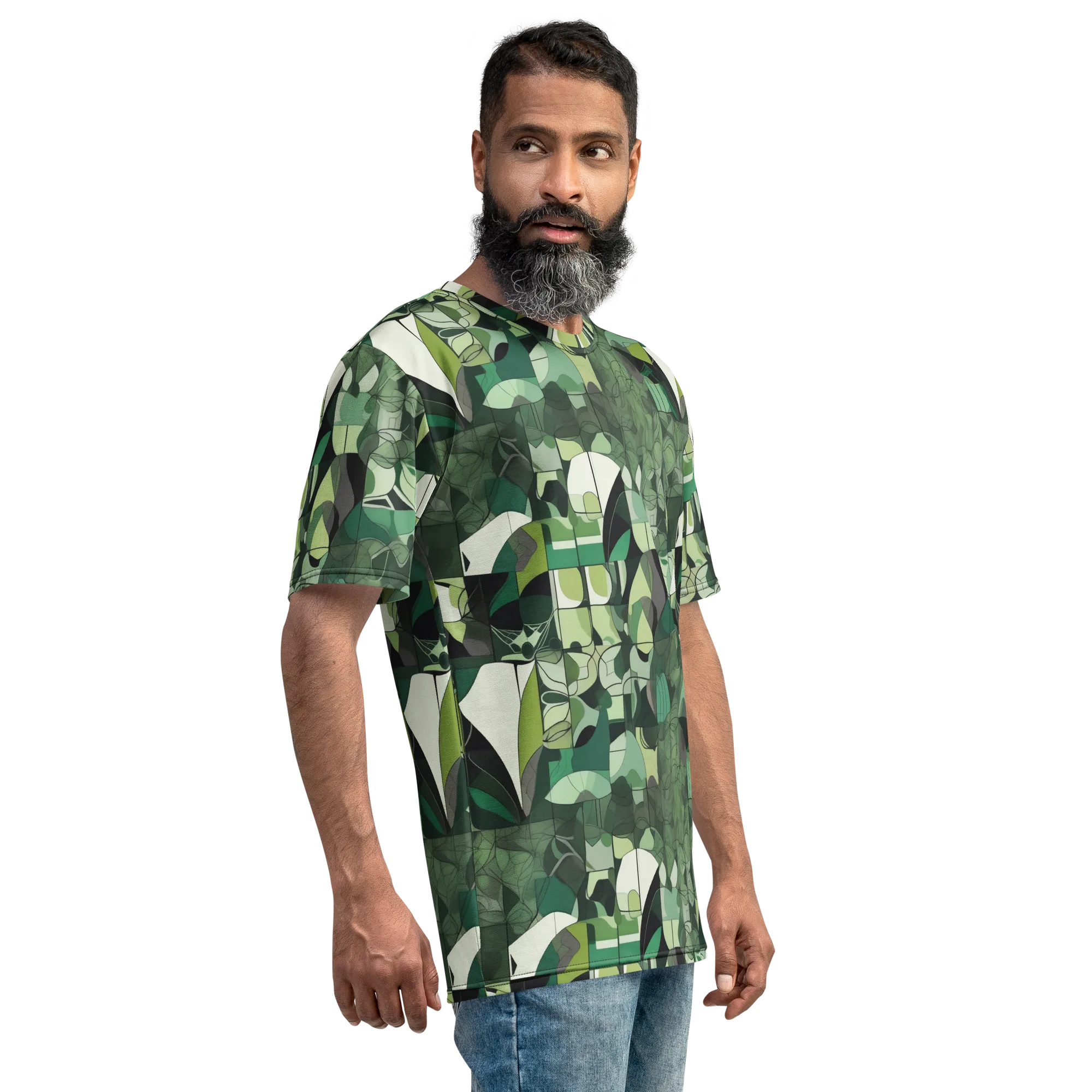 Greenhouse Geometry on Men's Crew Neck T-Shirt — Right