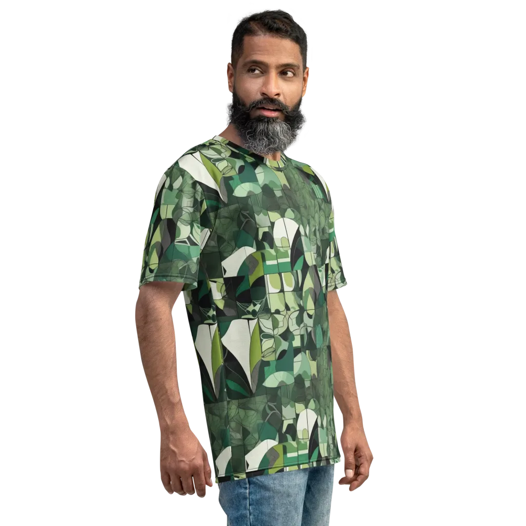 Greenhouse Geometry on Men's Crew Neck T-Shirt — Right