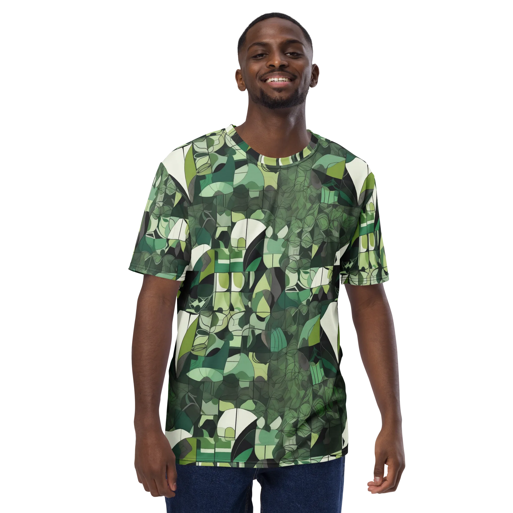 Greenhouse Geometry on Men's Crew Neck T-Shirt — Front