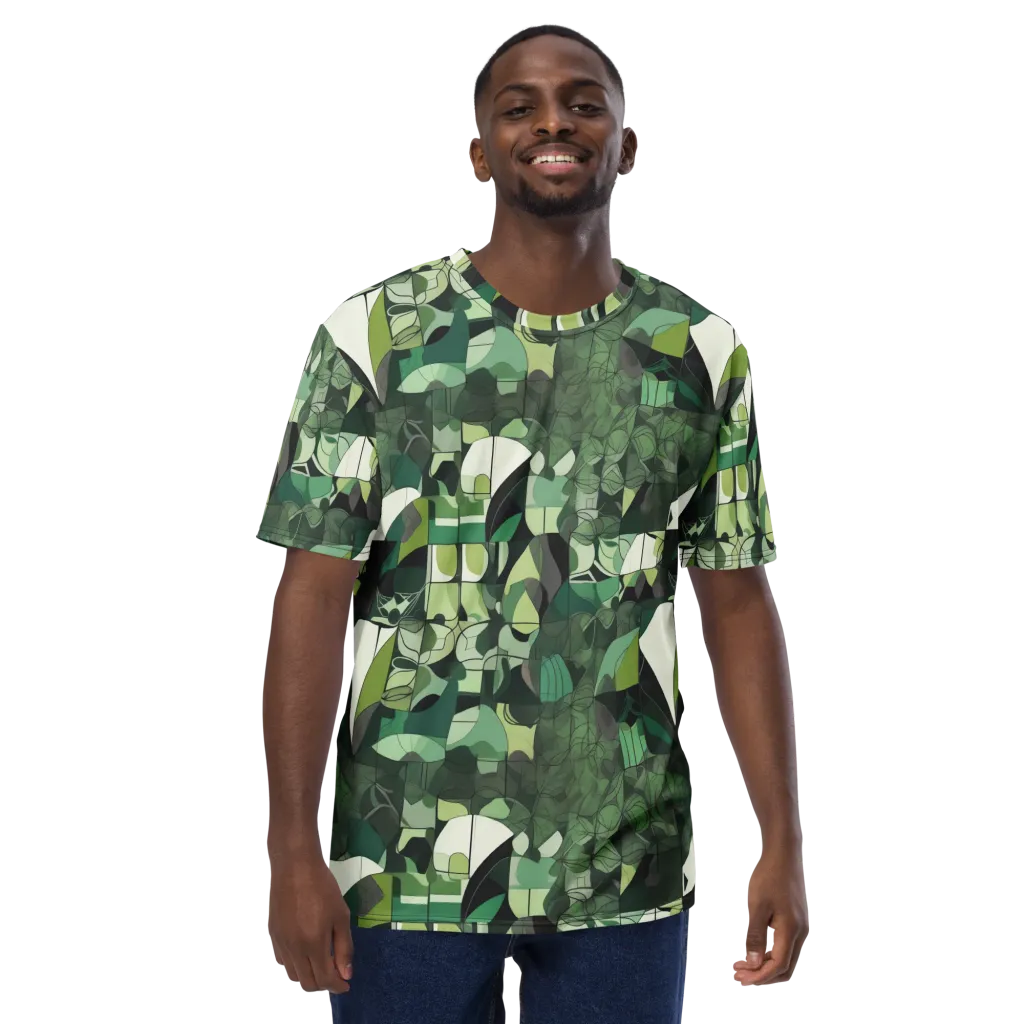 Greenhouse Geometry on Men's Crew Neck T-Shirt — Front