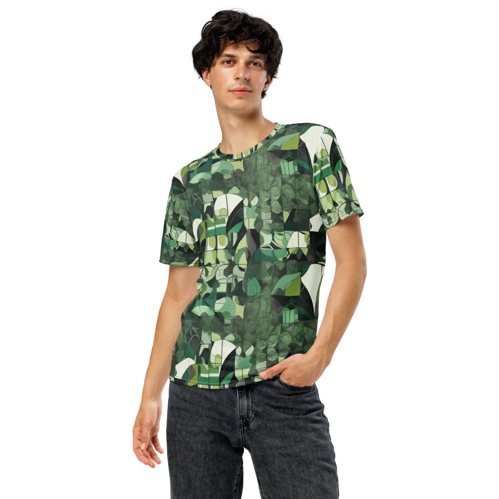 Greenhouse Geometry on Men's Crew Neck T-Shirt — Front