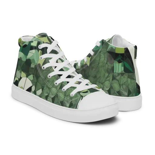 Greenhouse Geometry on a Men's High Top Canvas Shoes