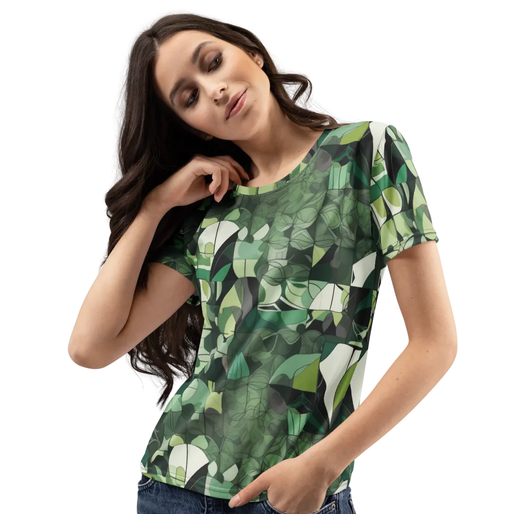 Greenhouse Geometry on Women's Crew Neck T-Shirt — Left Front