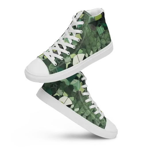 Greenhouse Geometry on a Women's High Top Canvas Shoes