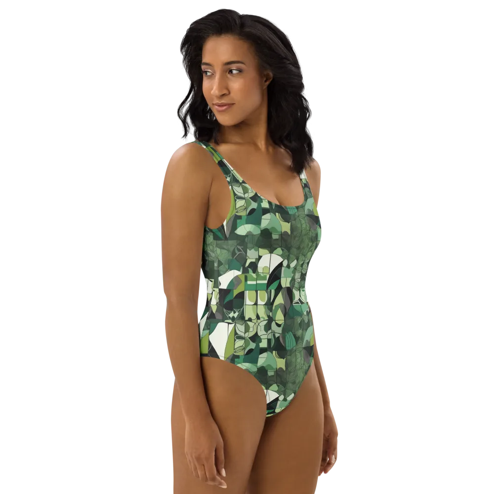 Greenhouse Geometry on One-Piece Swimsuit — Right