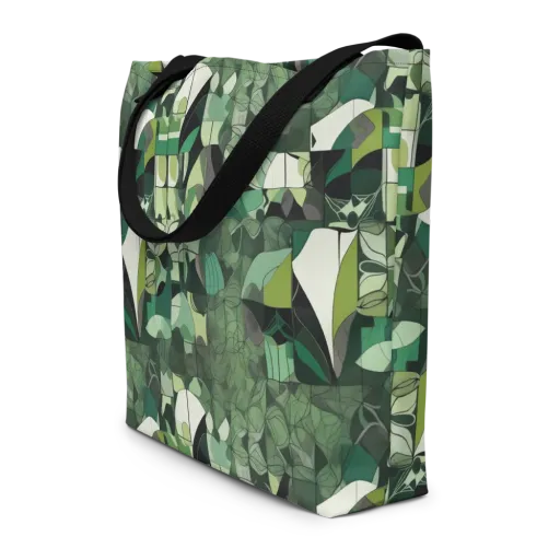 Greenhouse Geometry on a Large Tote Bag W/ Pocket