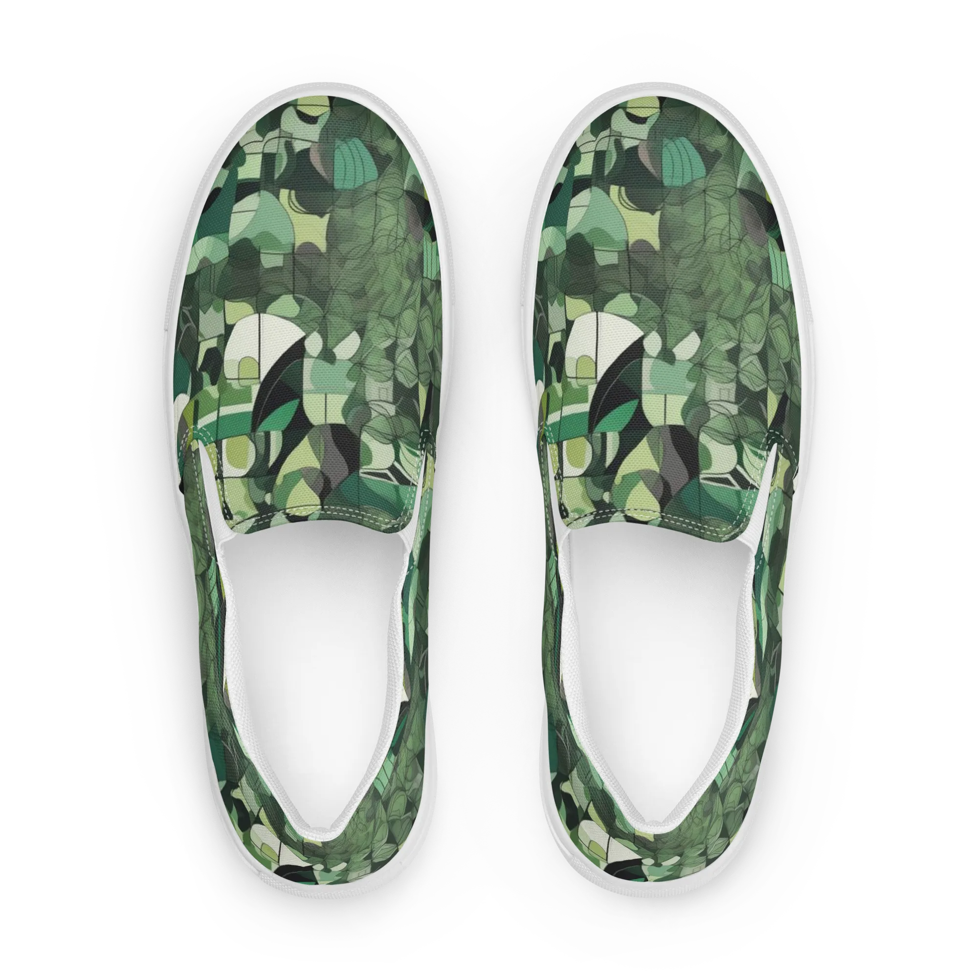 Greenhouse Geometry on Women's Slip-On Canvas Shoes — Front