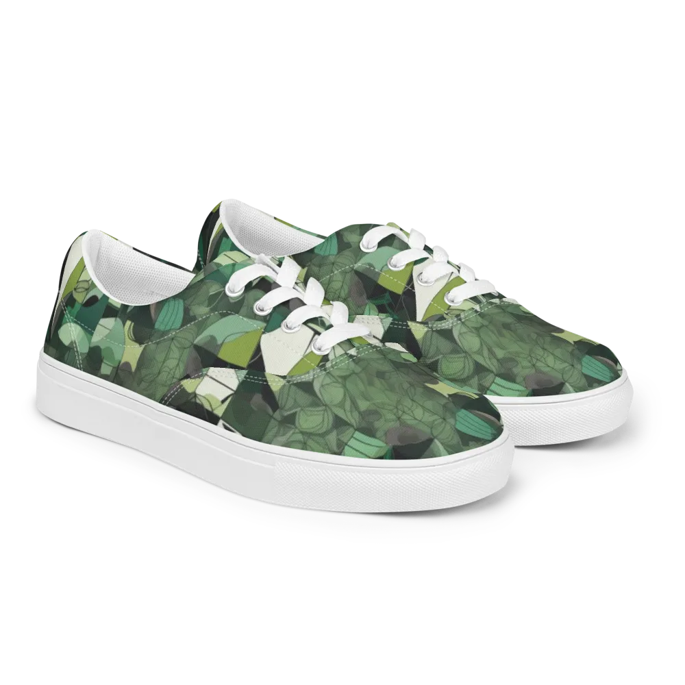 Greenhouse Geometry on Men's Lace-Up Canvas Shoes — Right Front