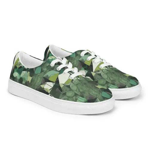 Greenhouse Geometry on a Men's Lace-Up Canvas Shoes