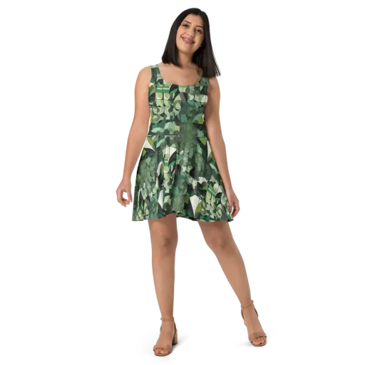 Greenhouse Geometry on a Skater Dress