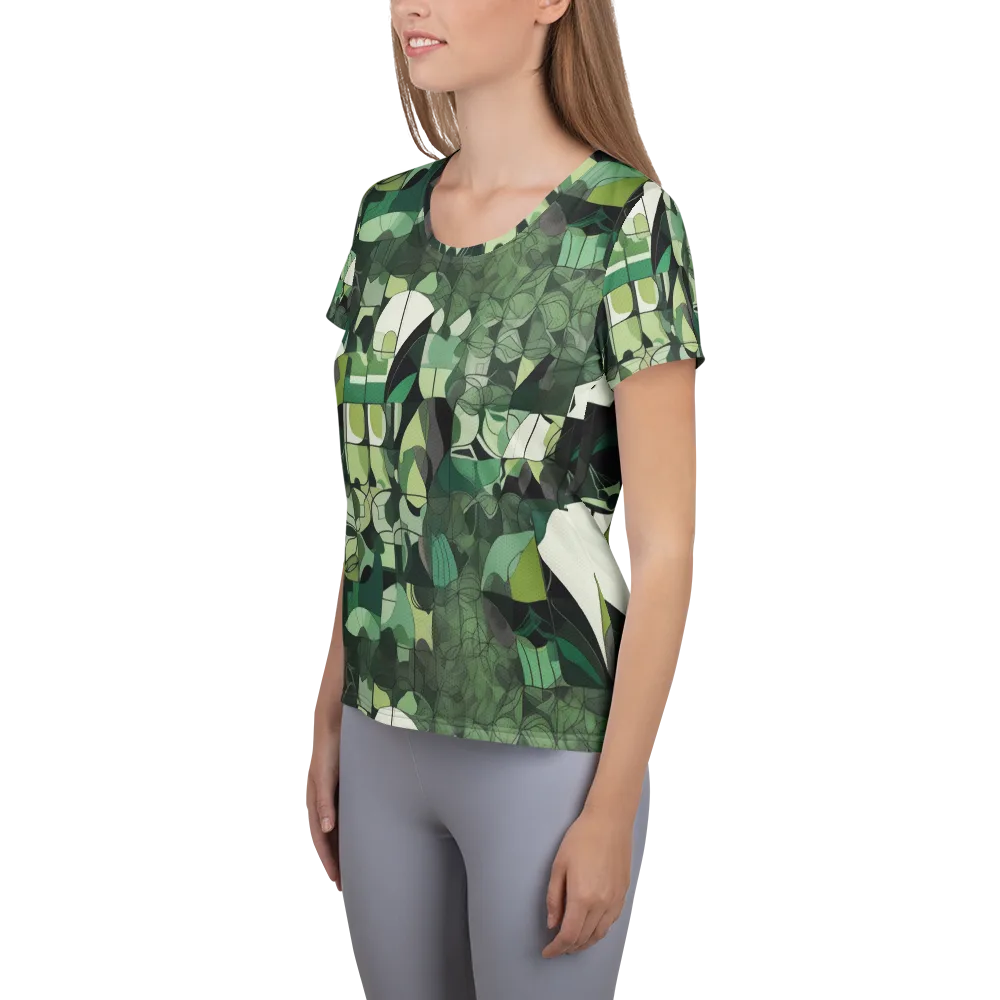Greenhouse Geometry on Women's Athletic T-Shirt — Left