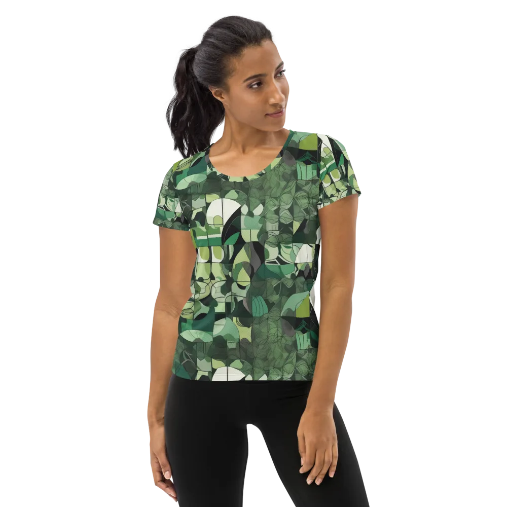 Greenhouse Geometry on Women's Athletic T-Shirt — Front
