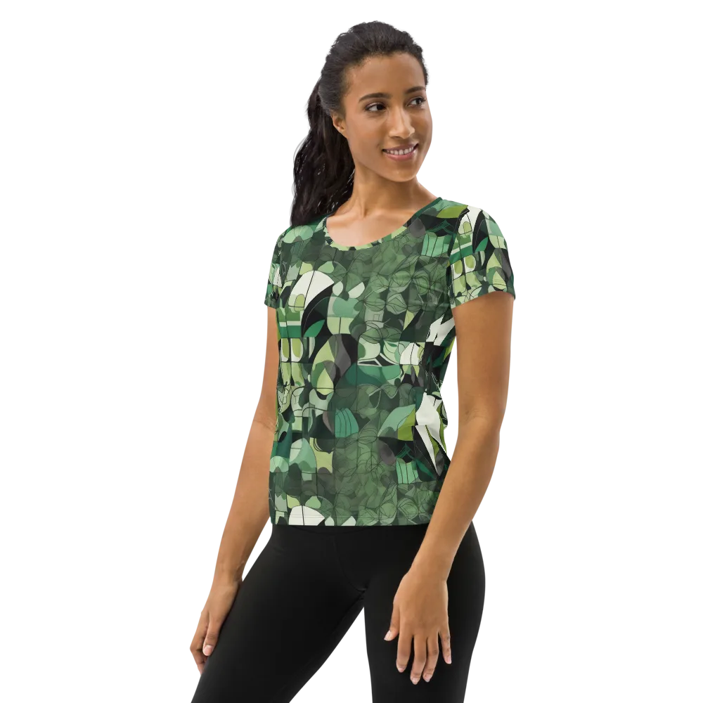Greenhouse Geometry on Women's Athletic T-Shirt — Left