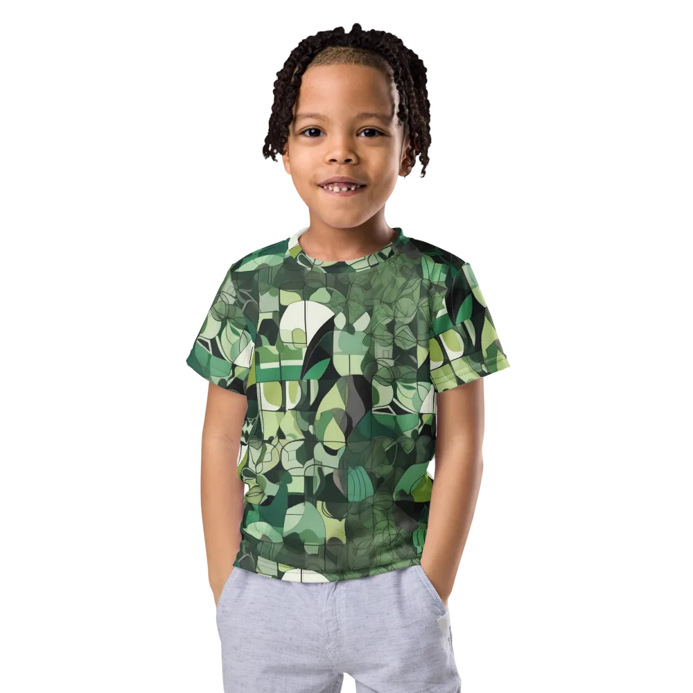 Greenhouse Geometry on Kids Crew Neck T-Shirt — Front