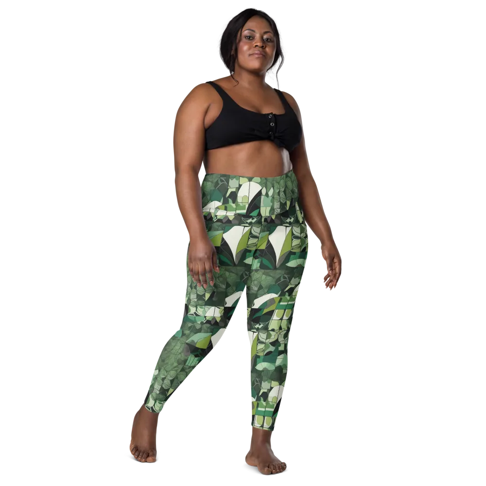 Greenhouse Geometry on Leggings with Pockets — Front