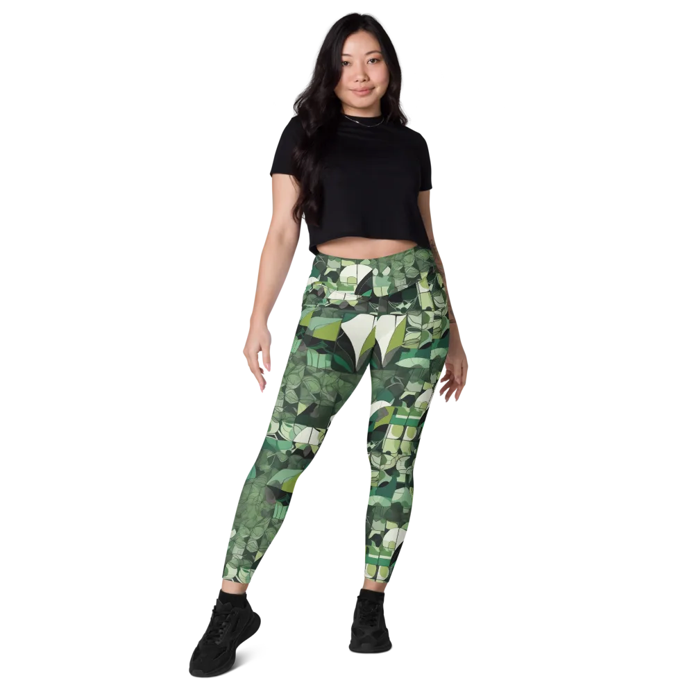 Greenhouse Geometry on Leggings with Pockets — Front