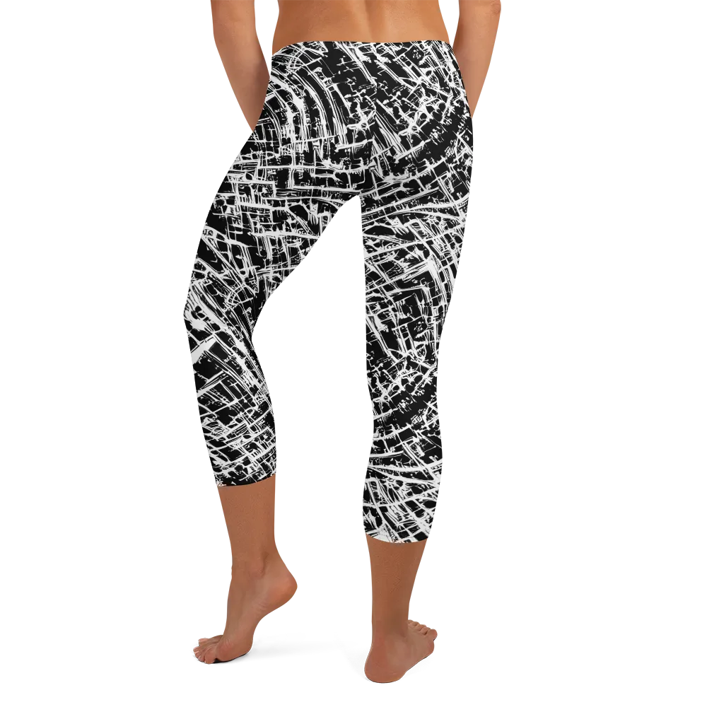 Blackline Riot on Capri Leggings — Back
