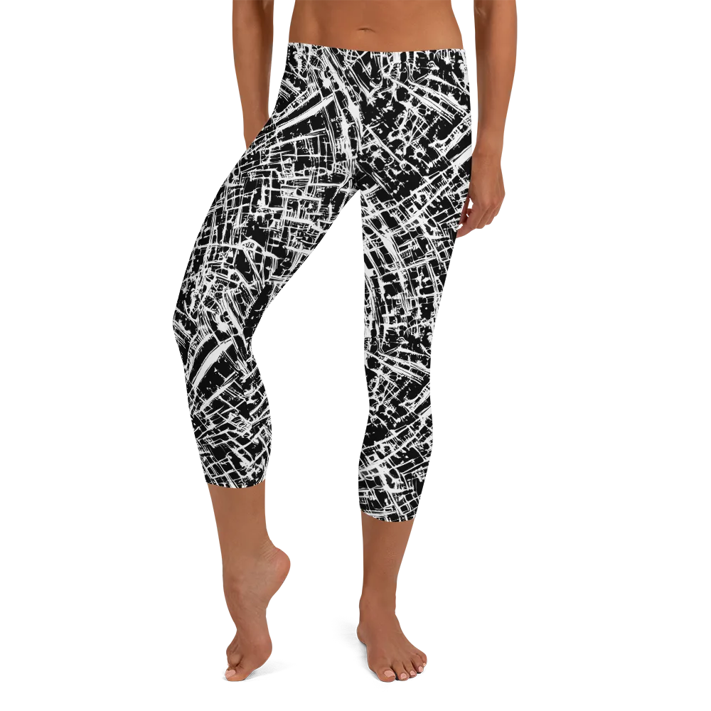 Blackline Riot on Capri Leggings — Front