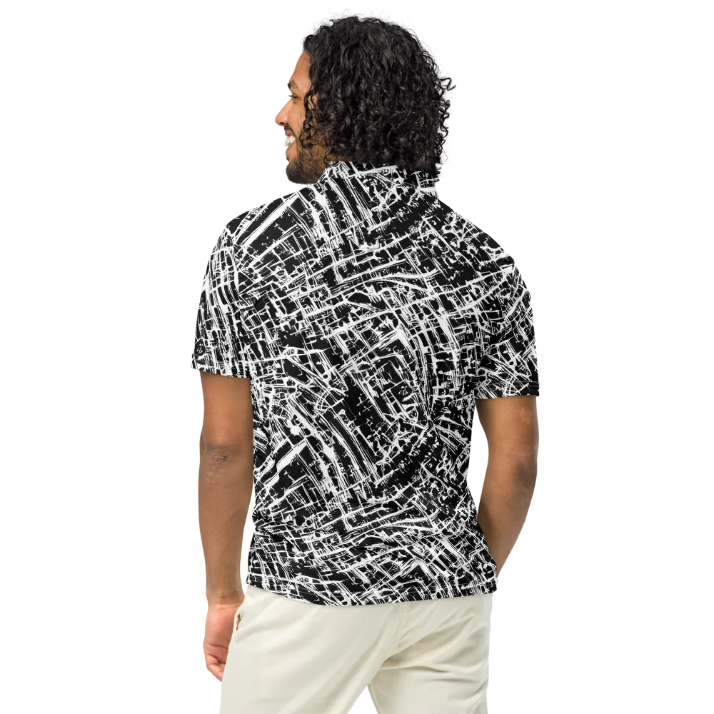 Blackline Riot on Men's Slim Fit Polo Shirt — Back