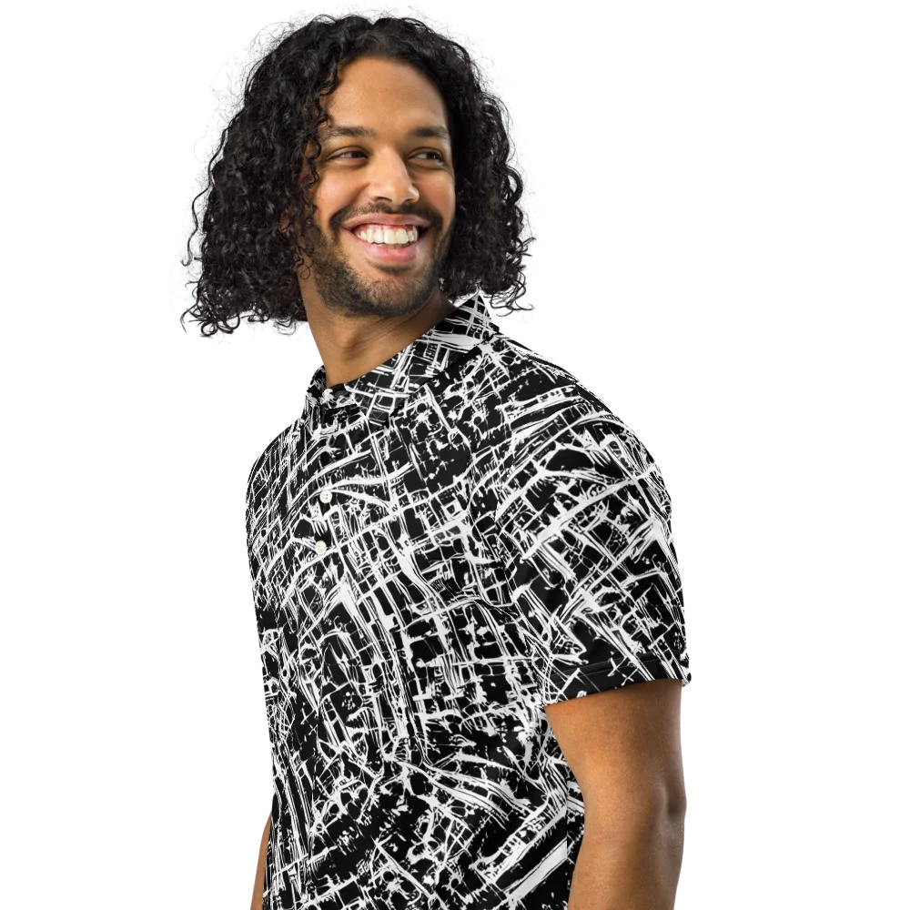 Blackline Riot on Men's Slim Fit Polo Shirt — Left Front