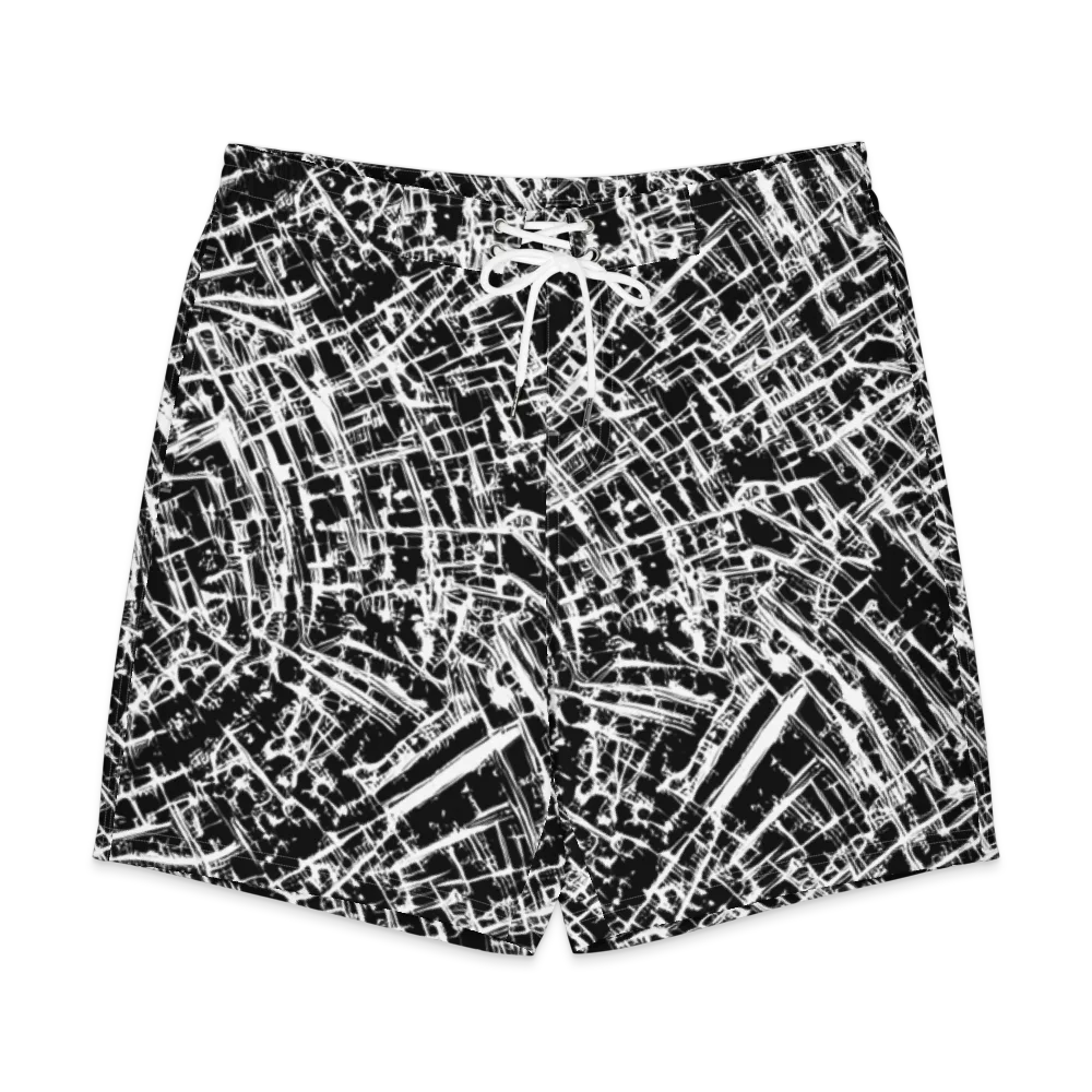 Blackline Riot on Men's Board Shorts — Front