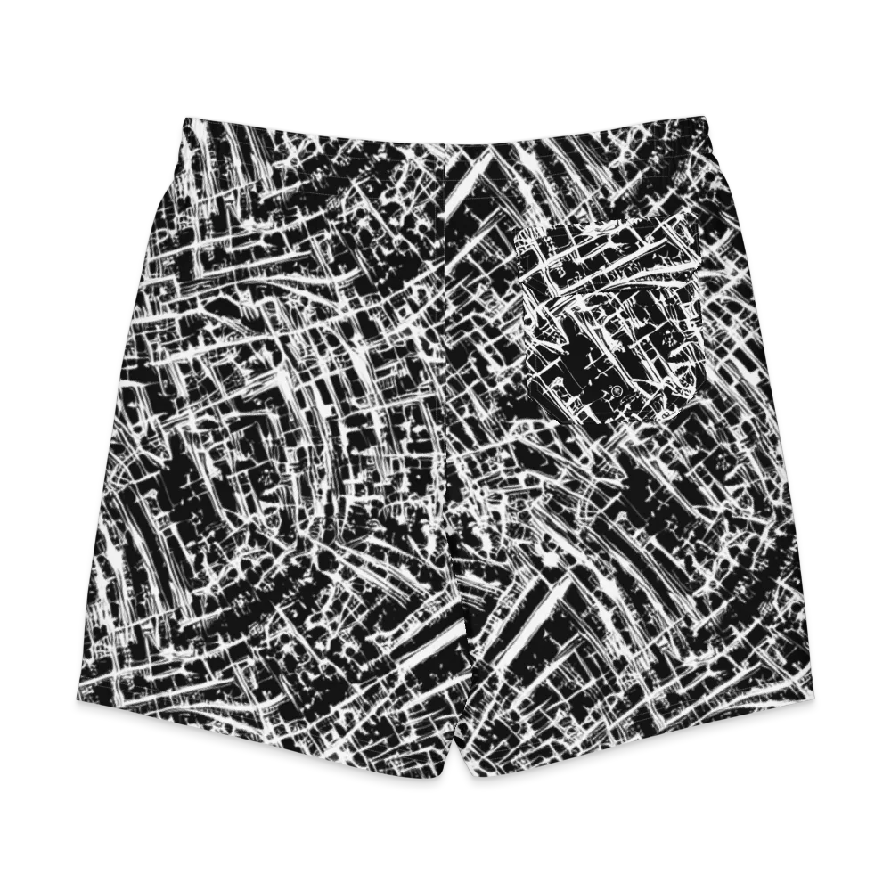 Blackline Riot on Men's Board Shorts — Back