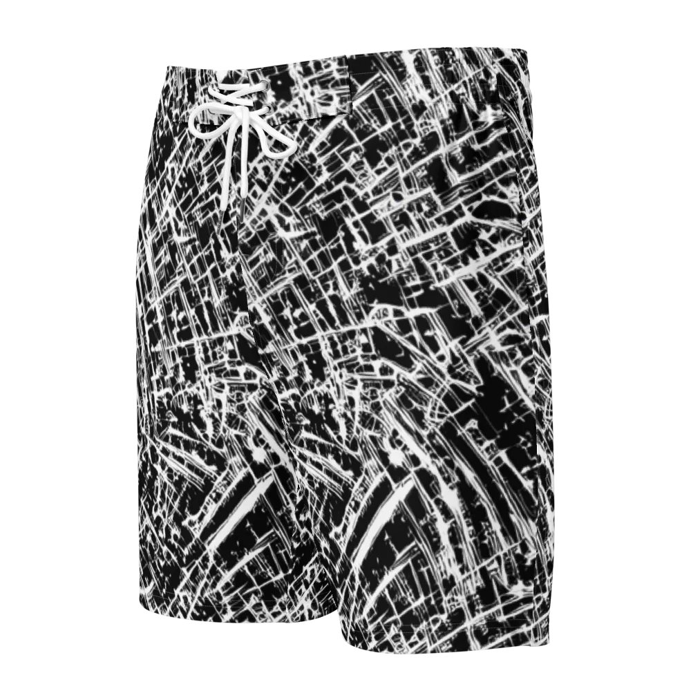 Blackline Riot on Men's Board Shorts — Front
