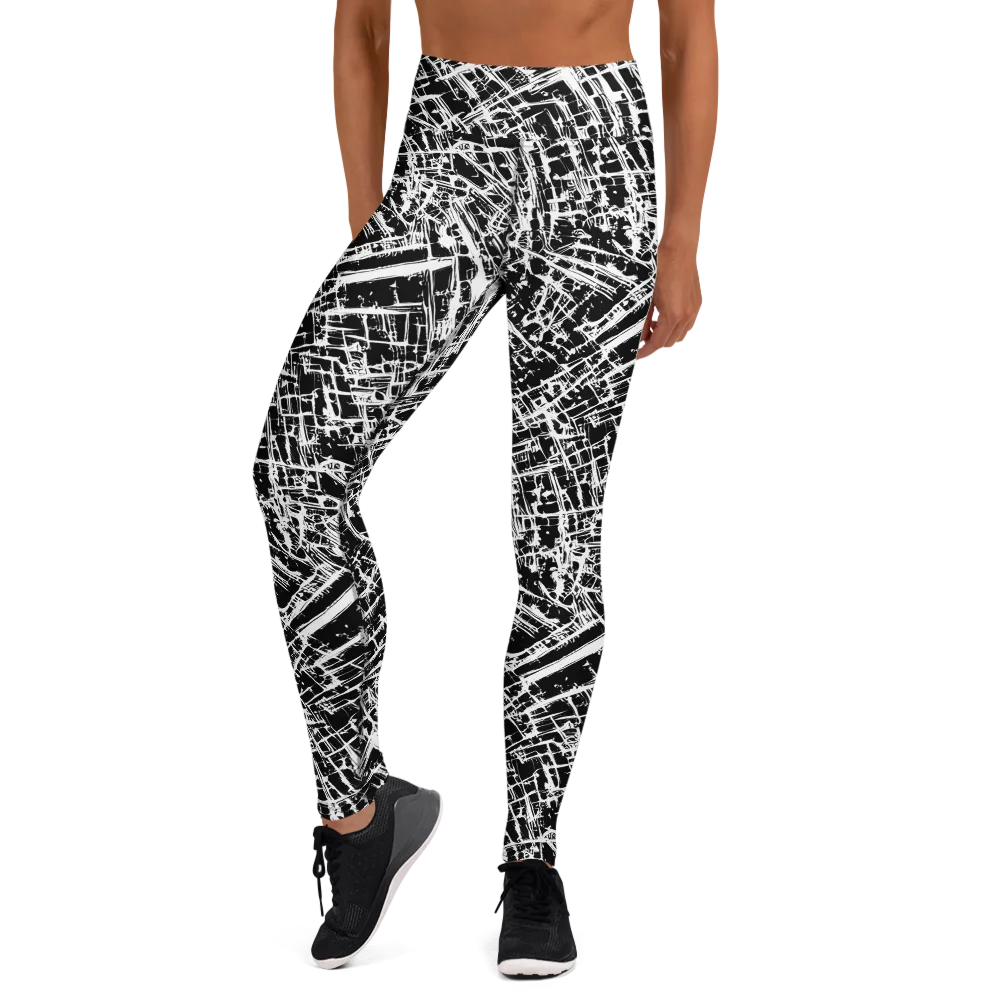 Blackline Riot on Yoga Leggings — Front