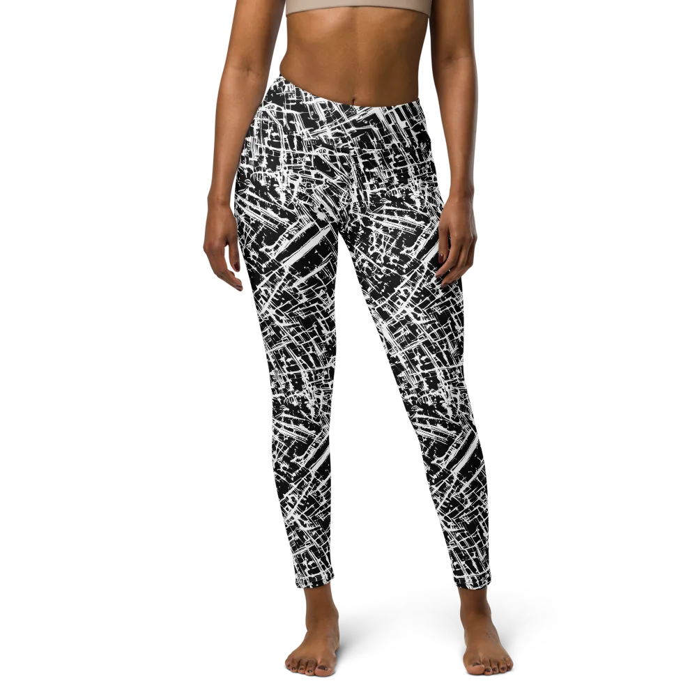 Blackline Riot on Yoga Leggings — Front