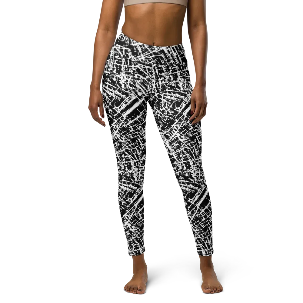 Blackline Riot on Yoga Leggings — Front