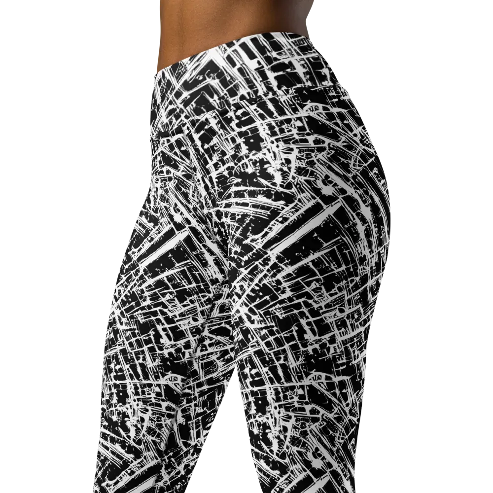Blackline Riot on Yoga Leggings — Left Front