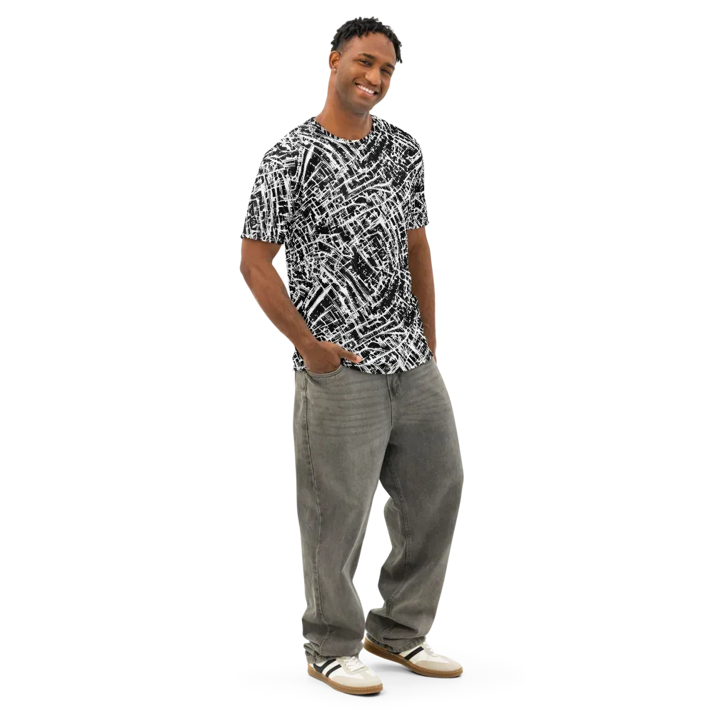 Blackline Riot on Men's Cotton Crew Neck T-Shirt — Right Front