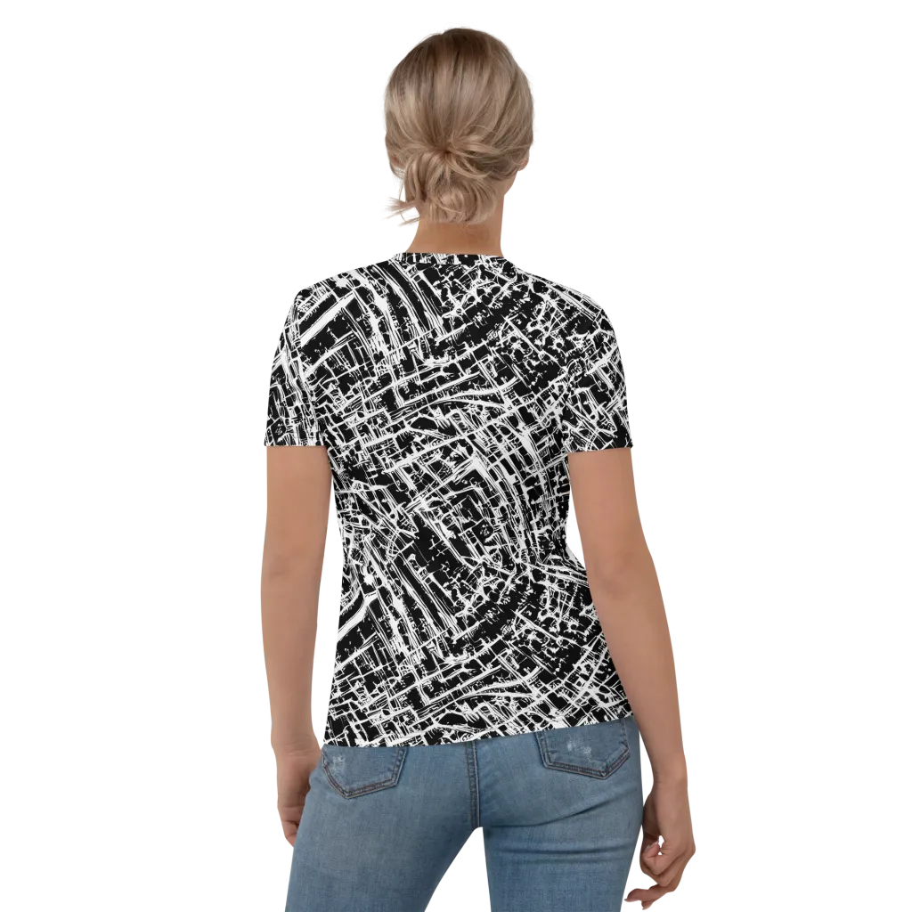 Blackline Riot on Women's Crew Neck T-Shirt — Back