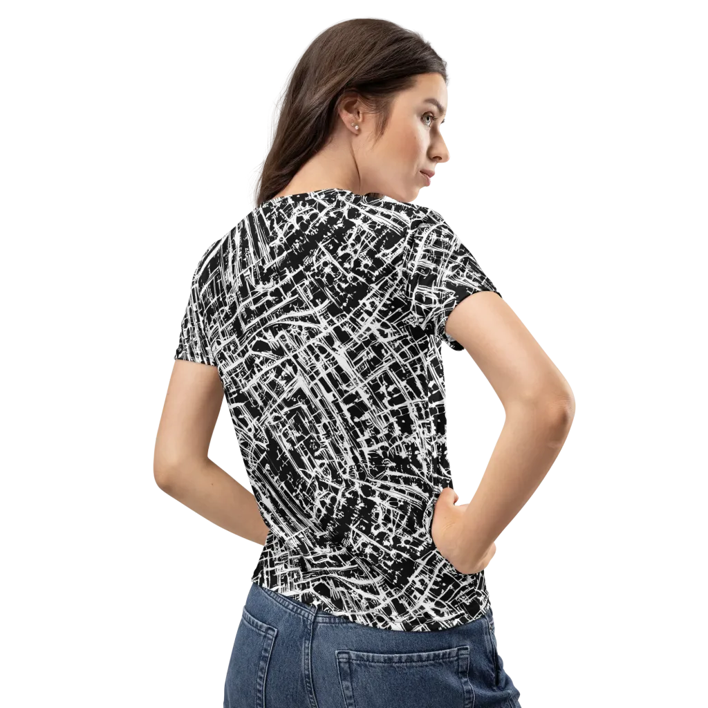 Blackline Riot on Women's Crew Neck T-Shirt — Back