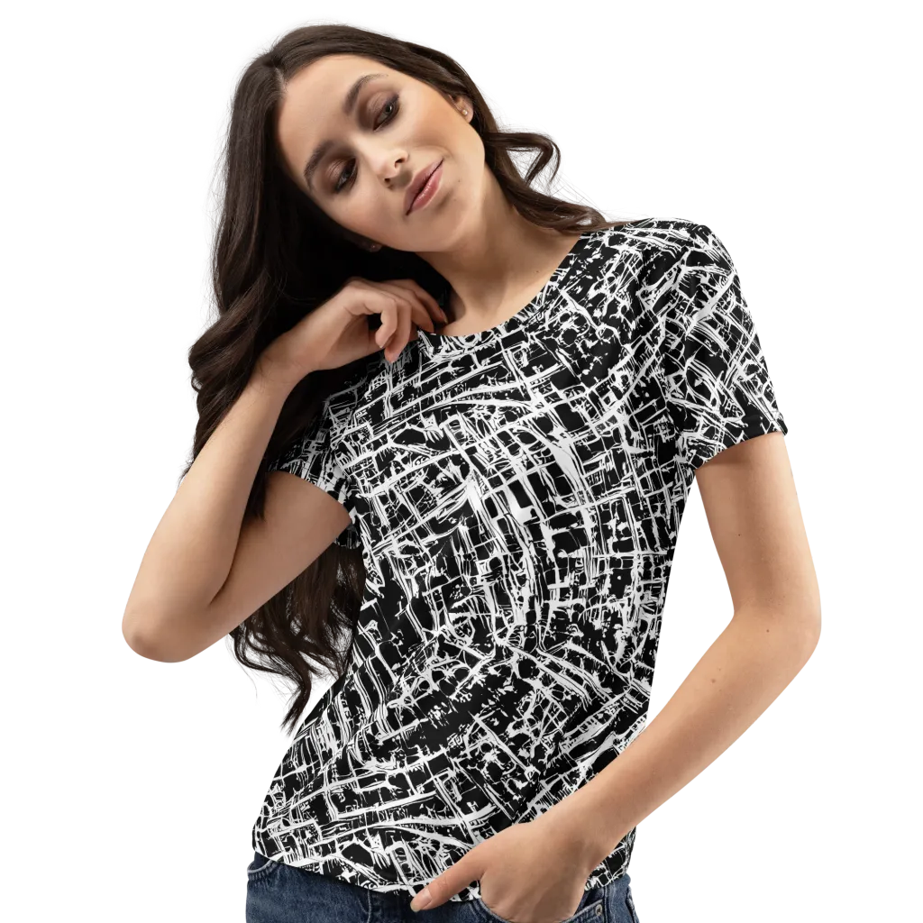 Blackline Riot on Women's Crew Neck T-Shirt — Left Front