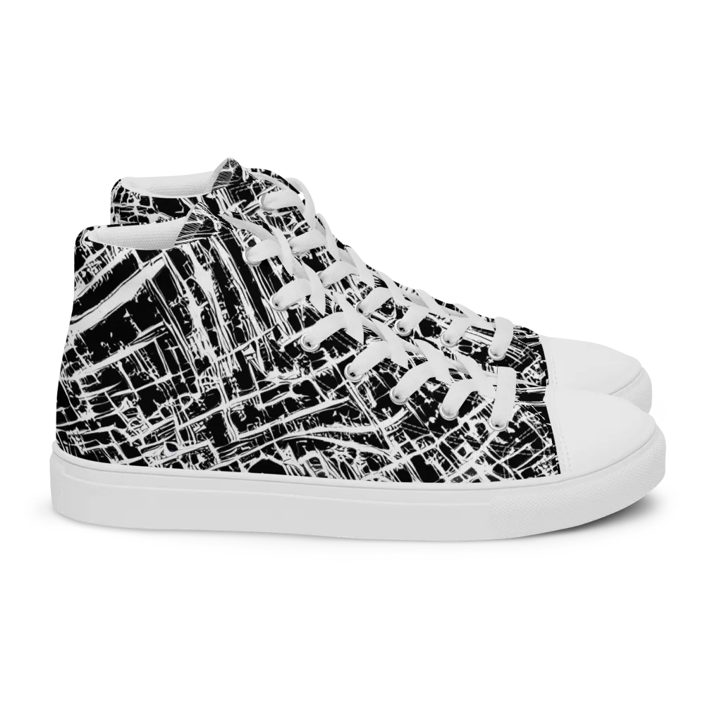 Blackline Riot on Women's High Top Canvas Shoes — Right