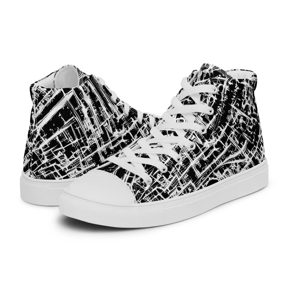 Blackline Riot on Women's High Top Canvas Shoes — Left
