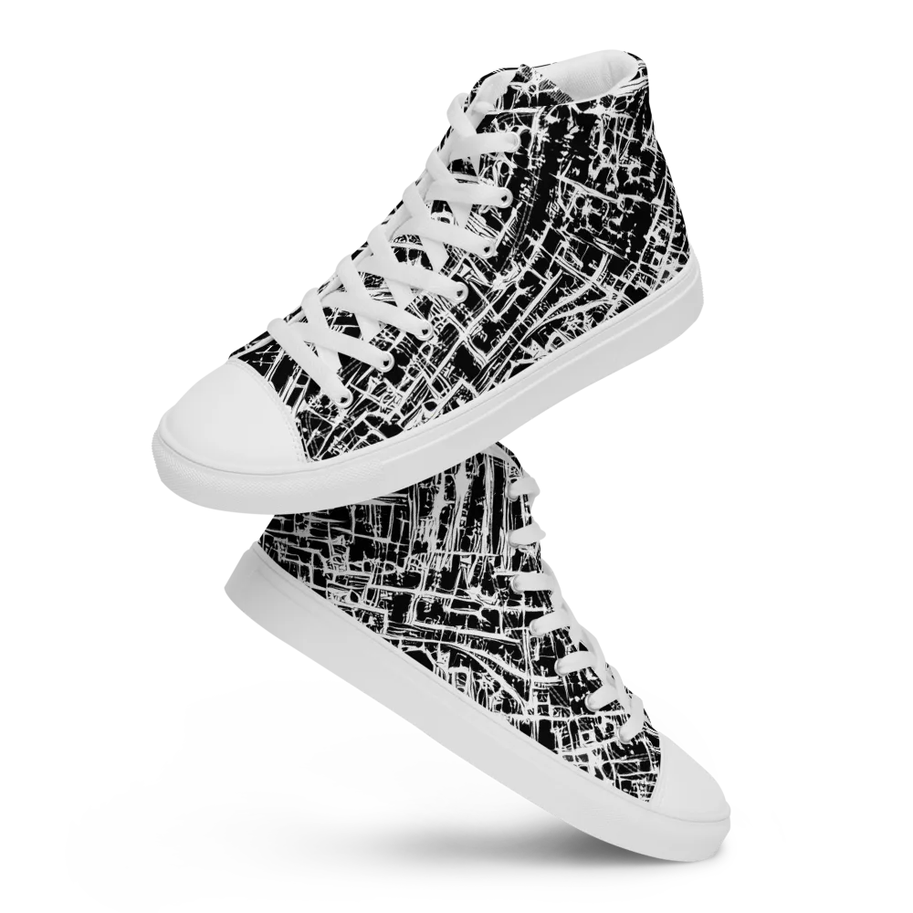 Blackline Riot on Women's High Top Canvas Shoes — Front