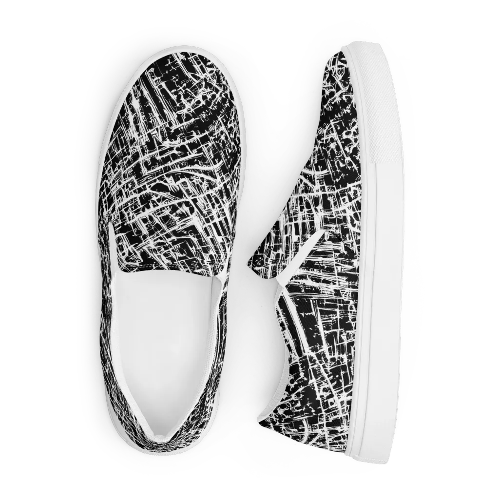 Blackline Riot on Men's Slip-On Canvas Shoes — Front