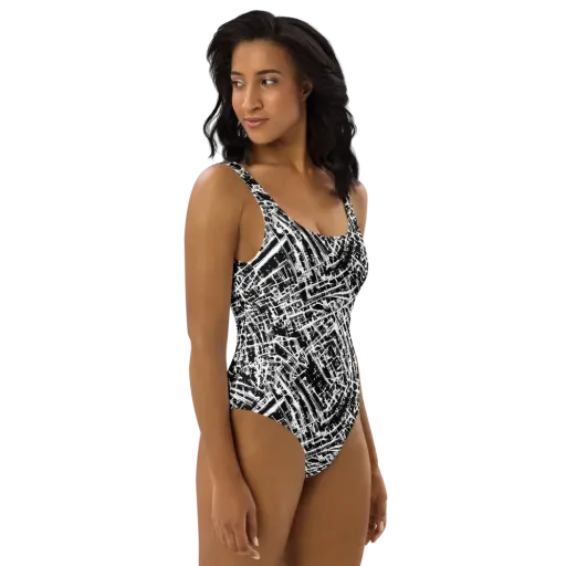 Blackline Riot on a One-Piece Swimsuit