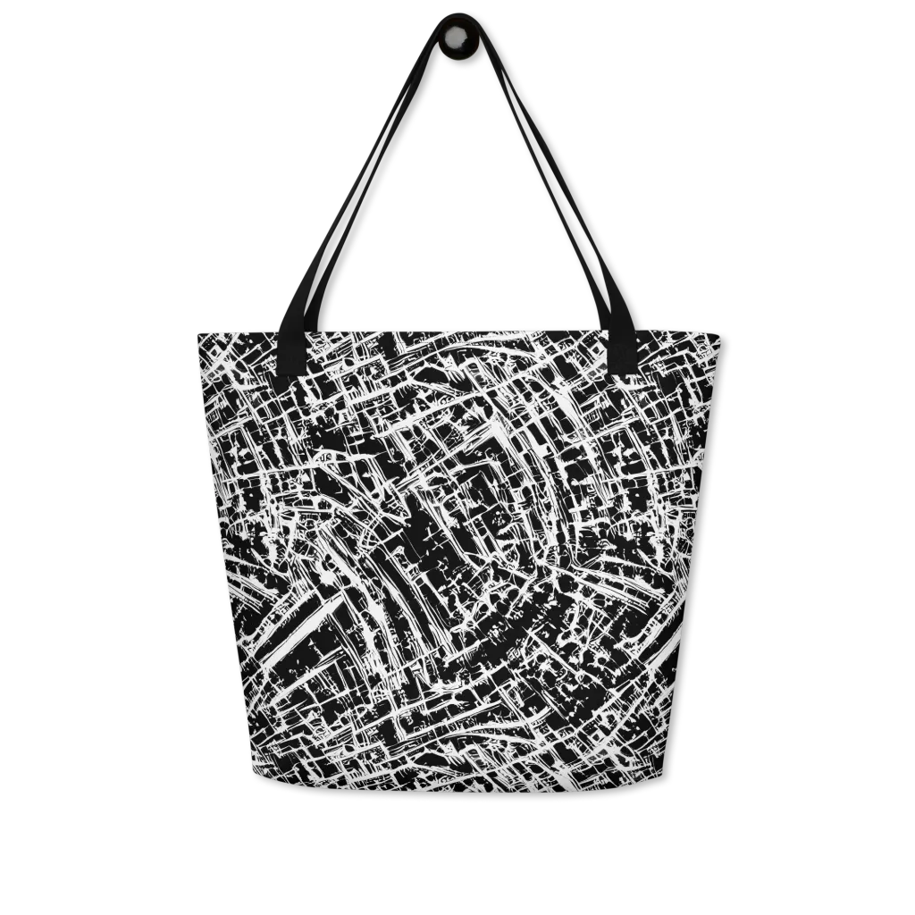 Blackline Riot on Large Tote Bag W/ Pocket — Front