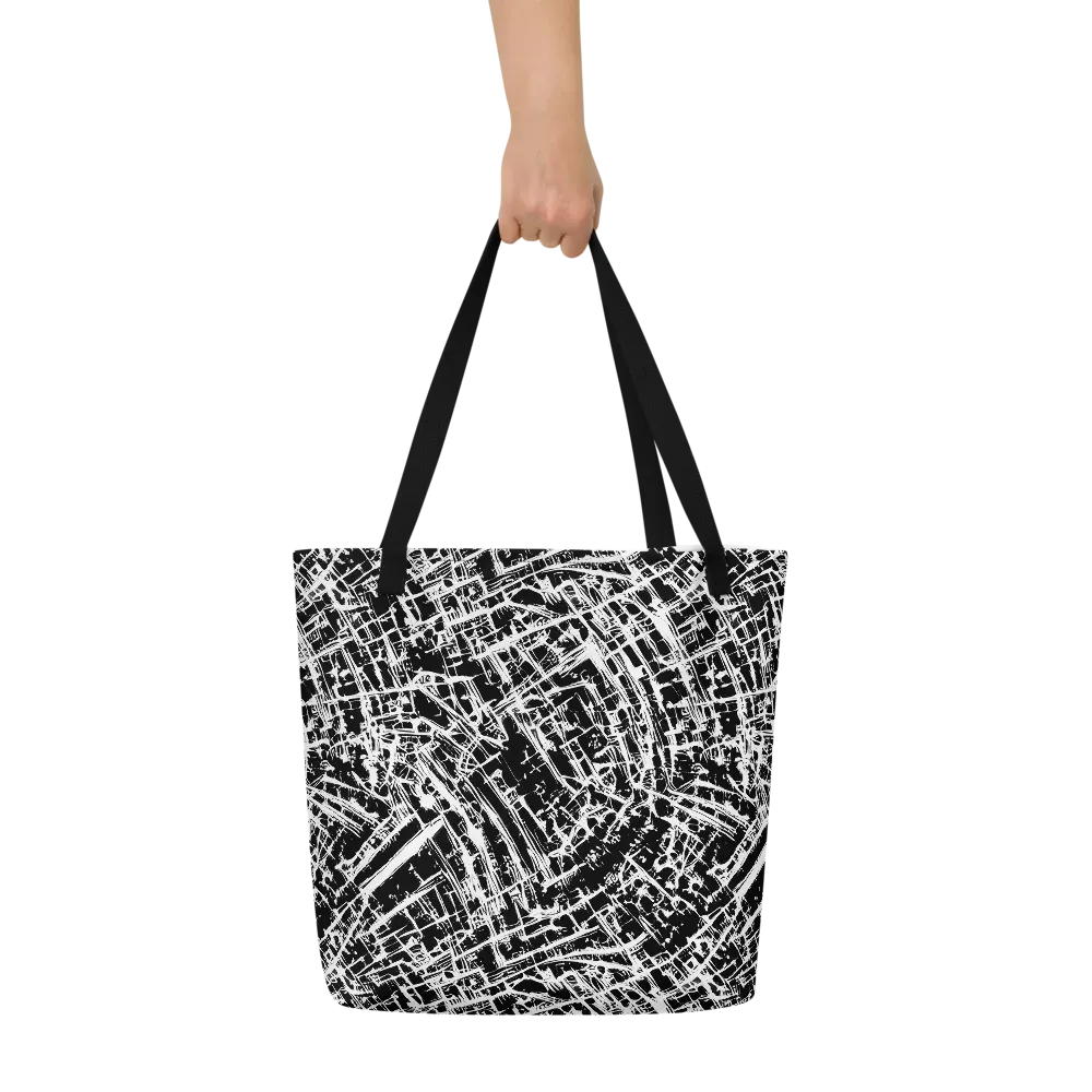 Blackline Riot on Large Tote Bag W/ Pocket — Front