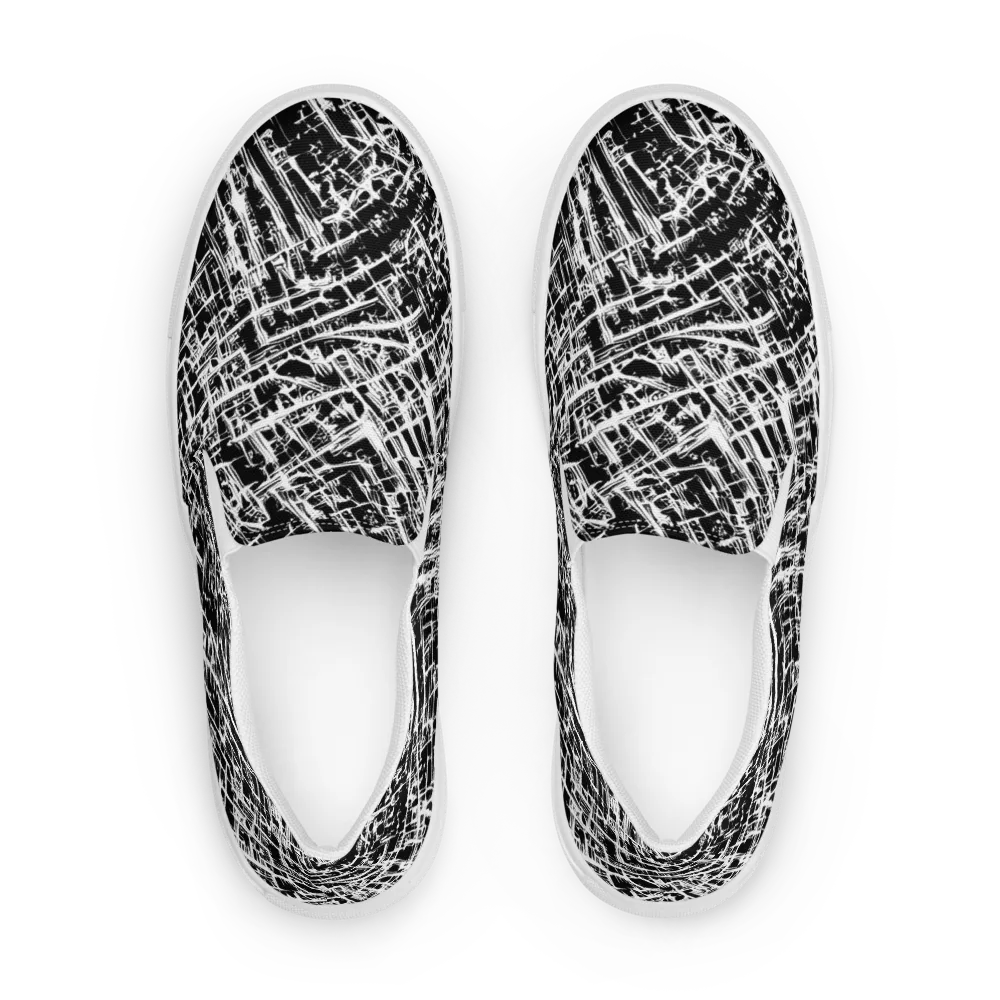 Blackline Riot on Women's Slip-On Canvas Shoes — Front
