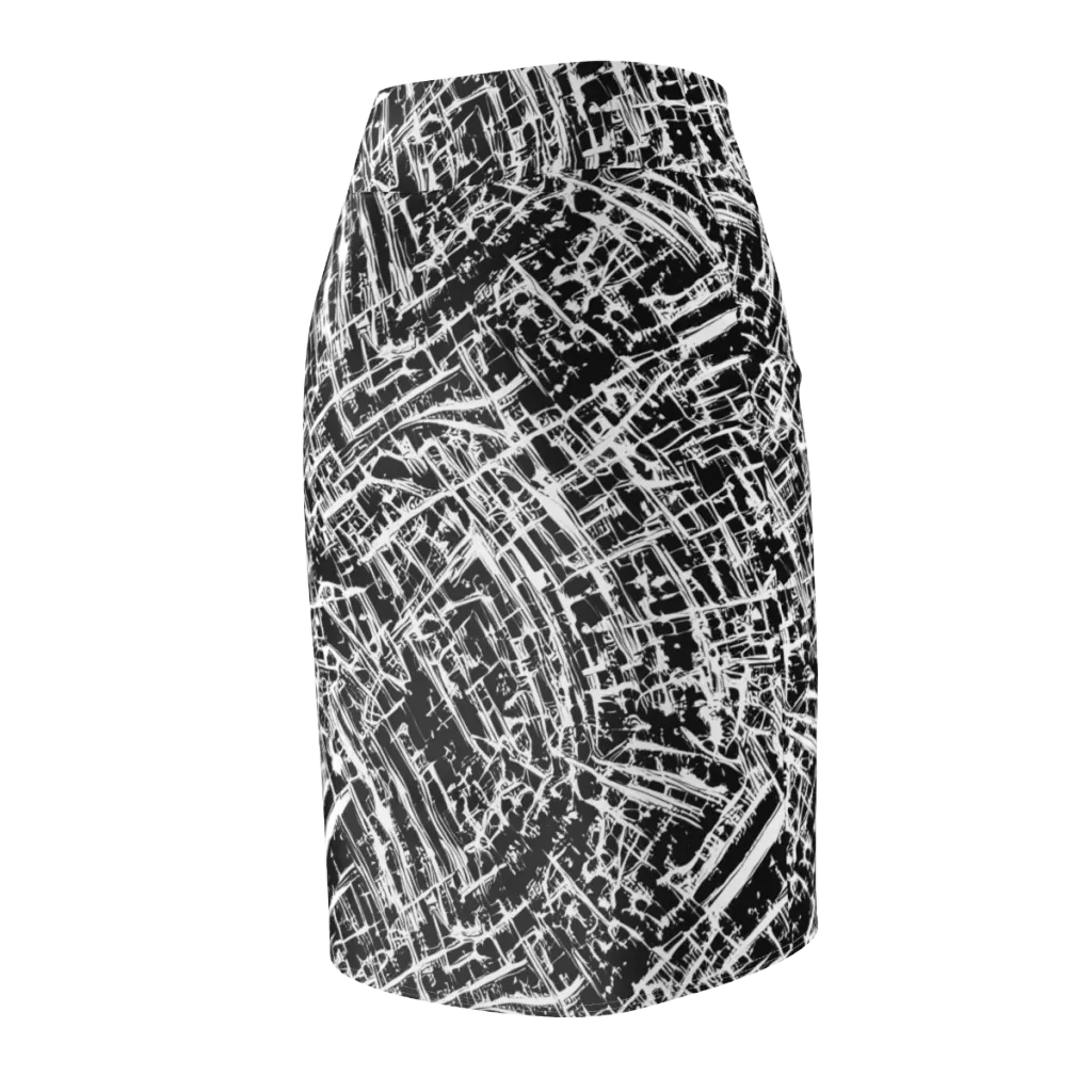 Blackline Riot on Pencil Skirt — Back Side