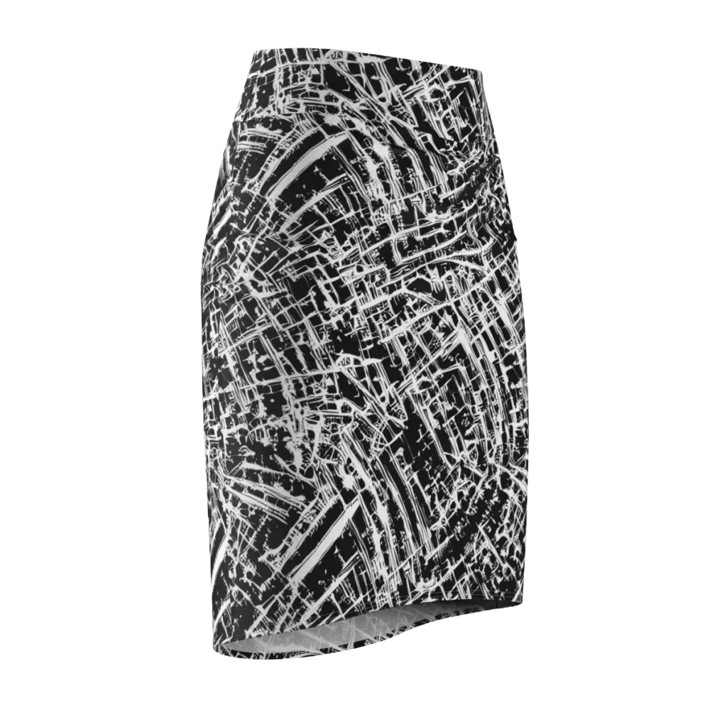 Blackline Riot on Pencil Skirt — Front Side