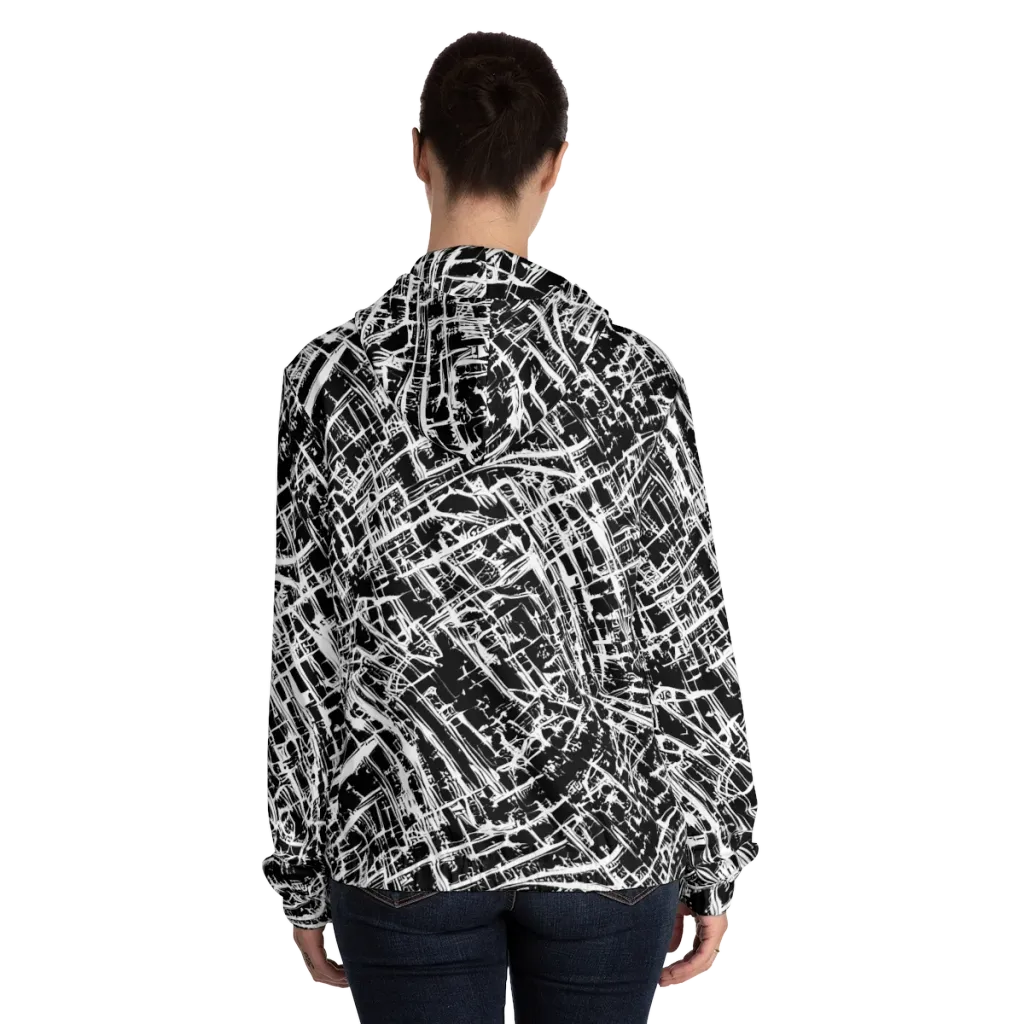 Blackline Riot on Women's Full-Zip Hoodie — Back On Person