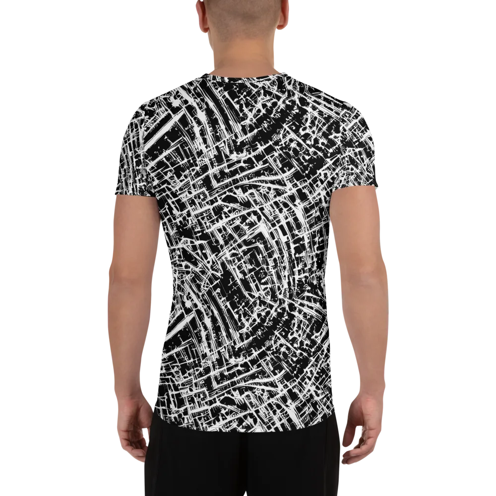 Blackline Riot on Men's Athletic T-Shirt — Back
