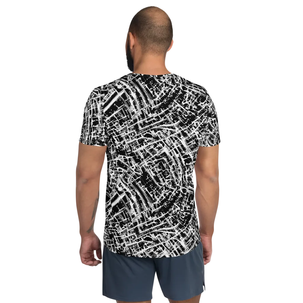 Blackline Riot on Men's Athletic T-Shirt — Back